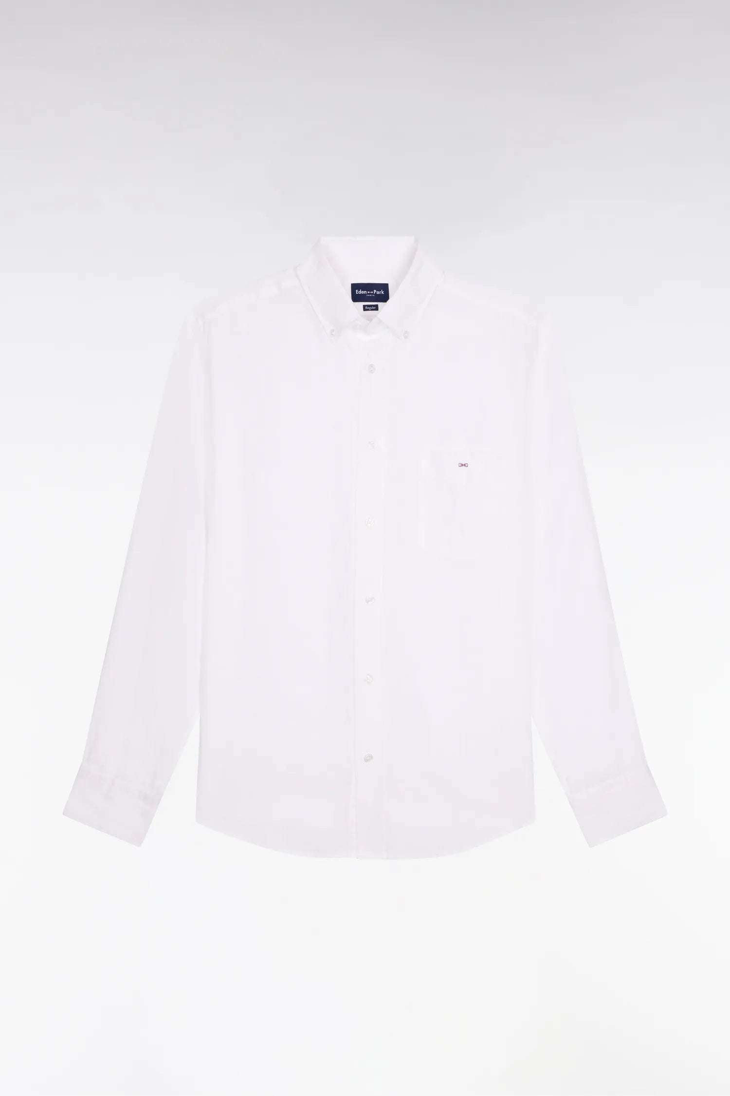 Eden Park White Men Straight White Linen Shirt SKU: E26CHECL0001_BC Image 02