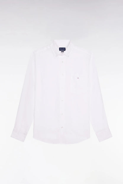 Eden Park White Men Straight White Linen Shirt SKU: E26CHECL0001_BC Image 02