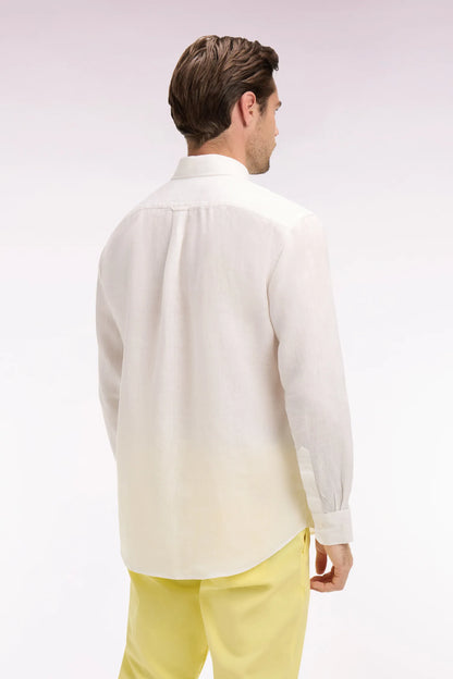Eden Park White Men Straight White Linen Shirt SKU: E26CHECL0001_BC Image 05