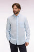 Eden Park Sky Blue Men Straight-Cut Sky Blue Linen Shirt SKU: E26CHECL0001_BLC25 Image 01