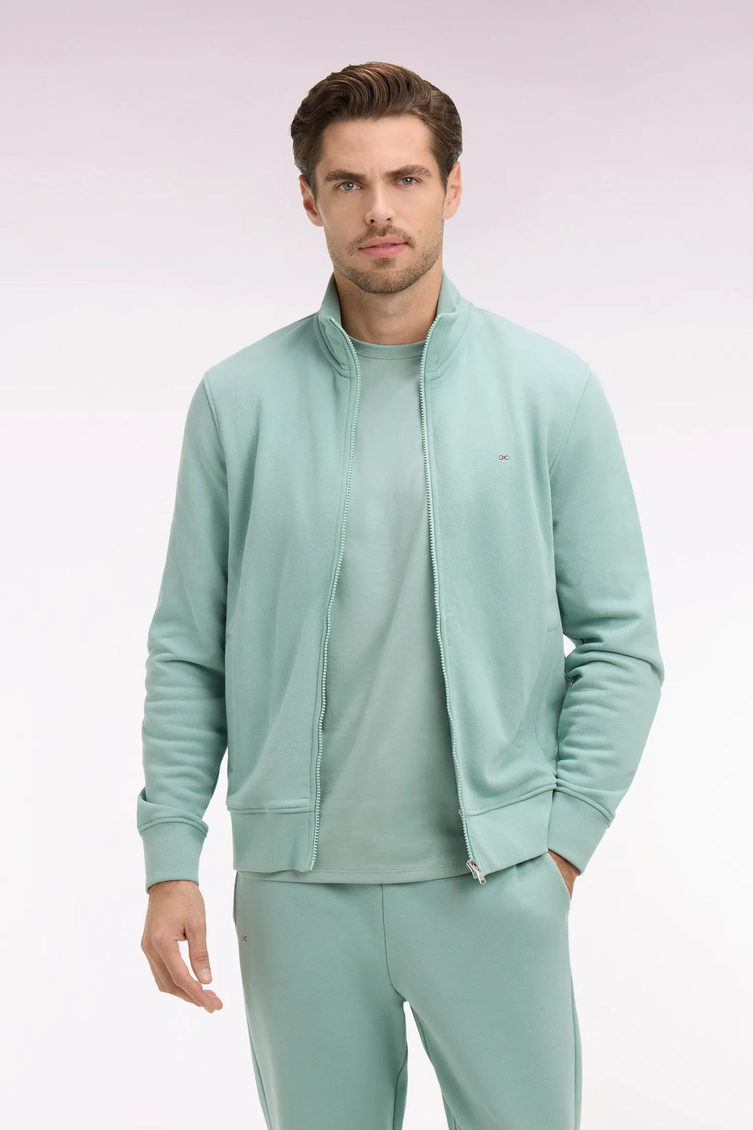 Eden Park Green Men Straight-Cut Shirt in Aqua Green Linen SKU: E26CHECL0001_VEM39 Image 01