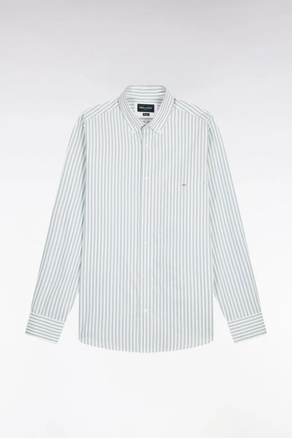 Eden Park Sky Blue Men Sky Blue Cotton Shirt with Stick Stripes SKU: E26CHECL0004_BLC6 Image 02