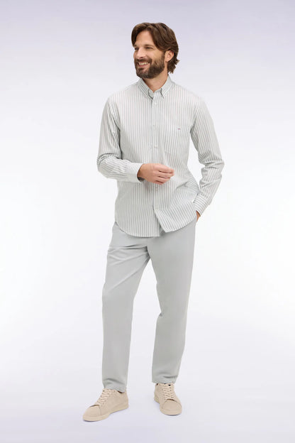 Eden Park Sky Blue Men Sky Blue Cotton Shirt with Stick Stripes SKU: E26CHECL0004_BLC6 Image 03