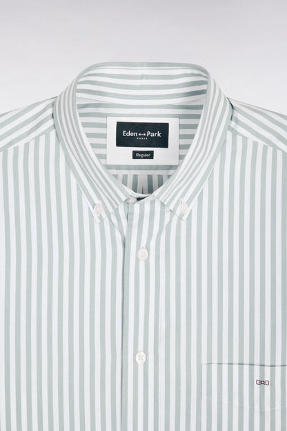 Eden Park Sky Blue Men Sky Blue Cotton Shirt with Stick Stripes SKU: E26CHECL0004_BLC6 Image 06