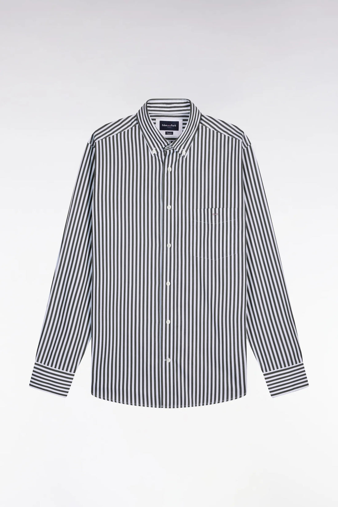 Eden Park Navy Blue Men Navy Blue Cotton Shirt with Stick Stripes SKU: E26CHECL0004_BLF Image 02