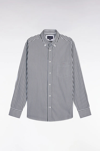 Eden Park Navy Blue Men Navy Blue Cotton Shirt with Stick Stripes SKU: E26CHECL0004_BLF Image 02