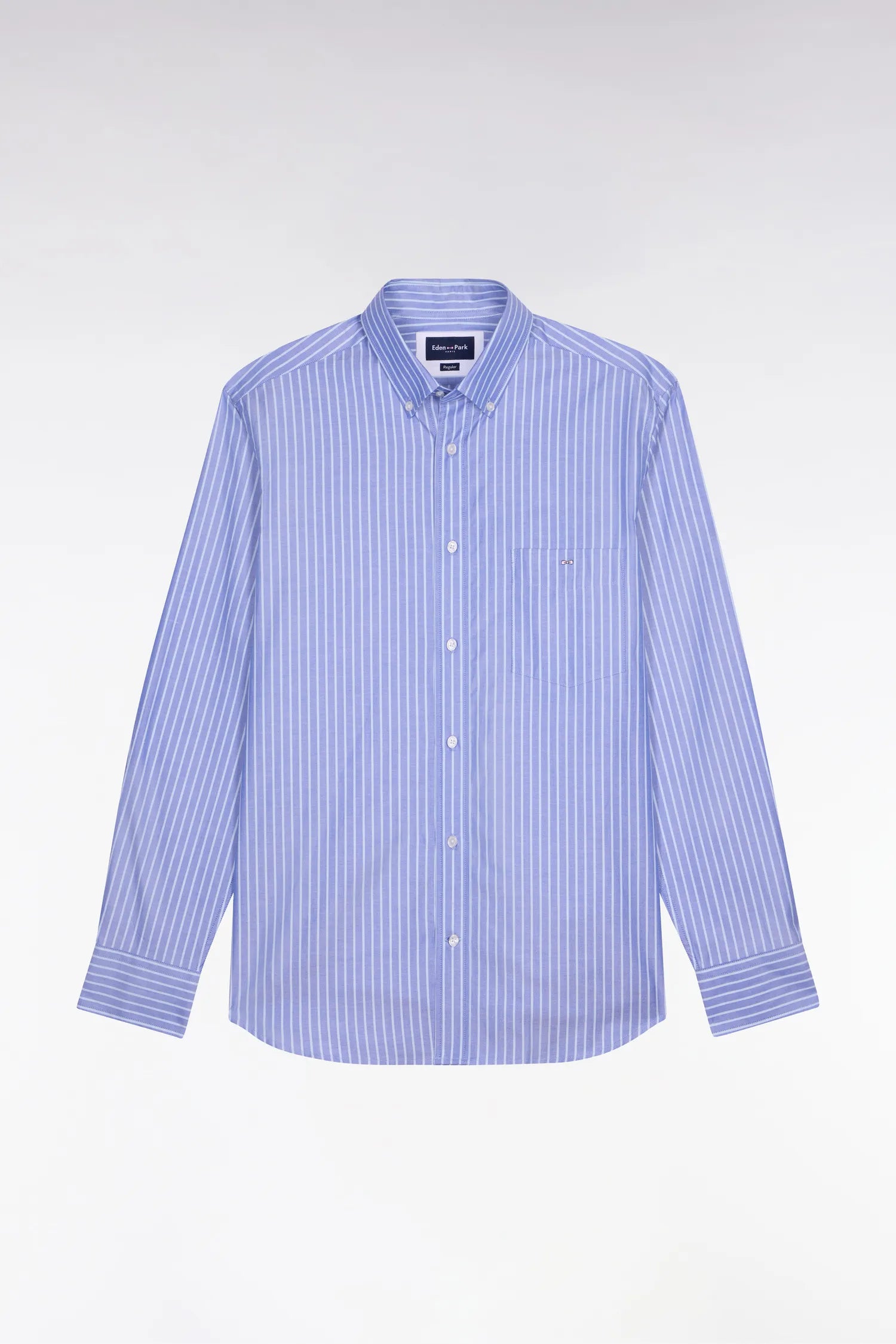 Eden Park 0 Men Regular Fit Pinpoint Striped Cotton Shirt SKU: E26CHECL0005_BLC25 Image 01