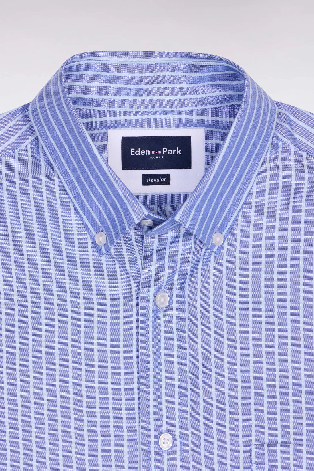Eden Park 0 Men Regular Fit Pinpoint Striped Cotton Shirt SKU: E26CHECL0005_BLC25 Image 02