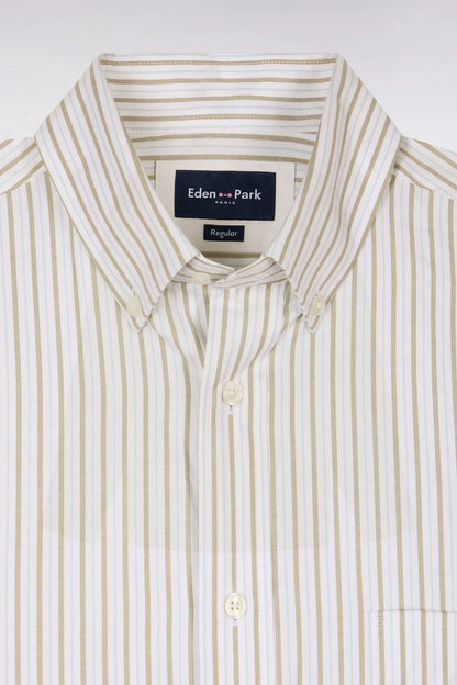Eden Park 0 Men Regular Fit Pinpoint Striped Cotton Shirt SKU: E26CHECL0006_BLC25 Image 06
