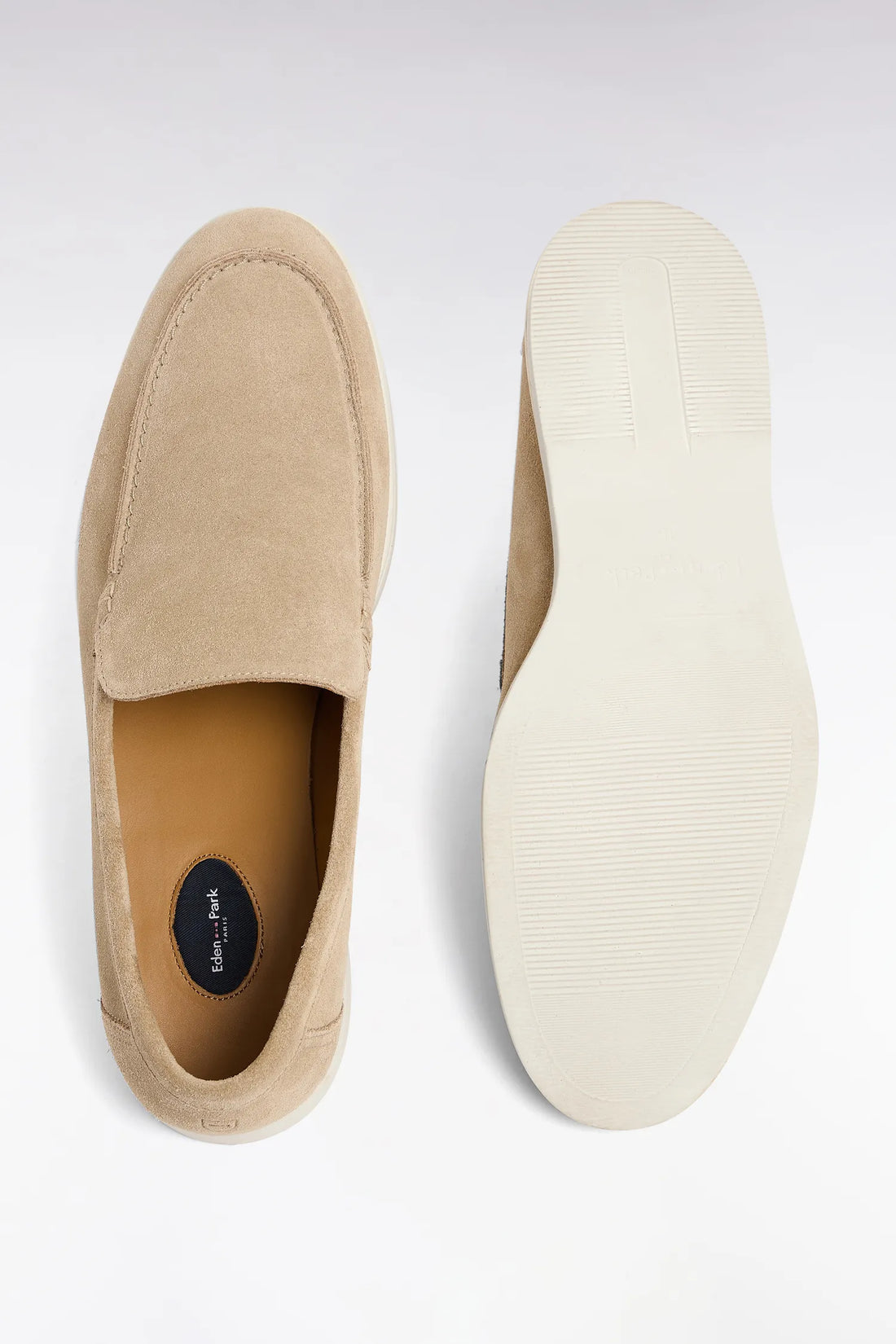 Eden Park Beige Men Beige Suede Split Leather Moccasins SKU: E26CHSMO0005_BEC5 Image 02
