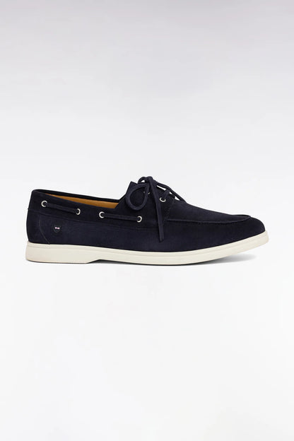 Eden Park Navy Blue Men Navy Suede Leather Loafers SKU: E26CHSMO0005_BLF Image 01