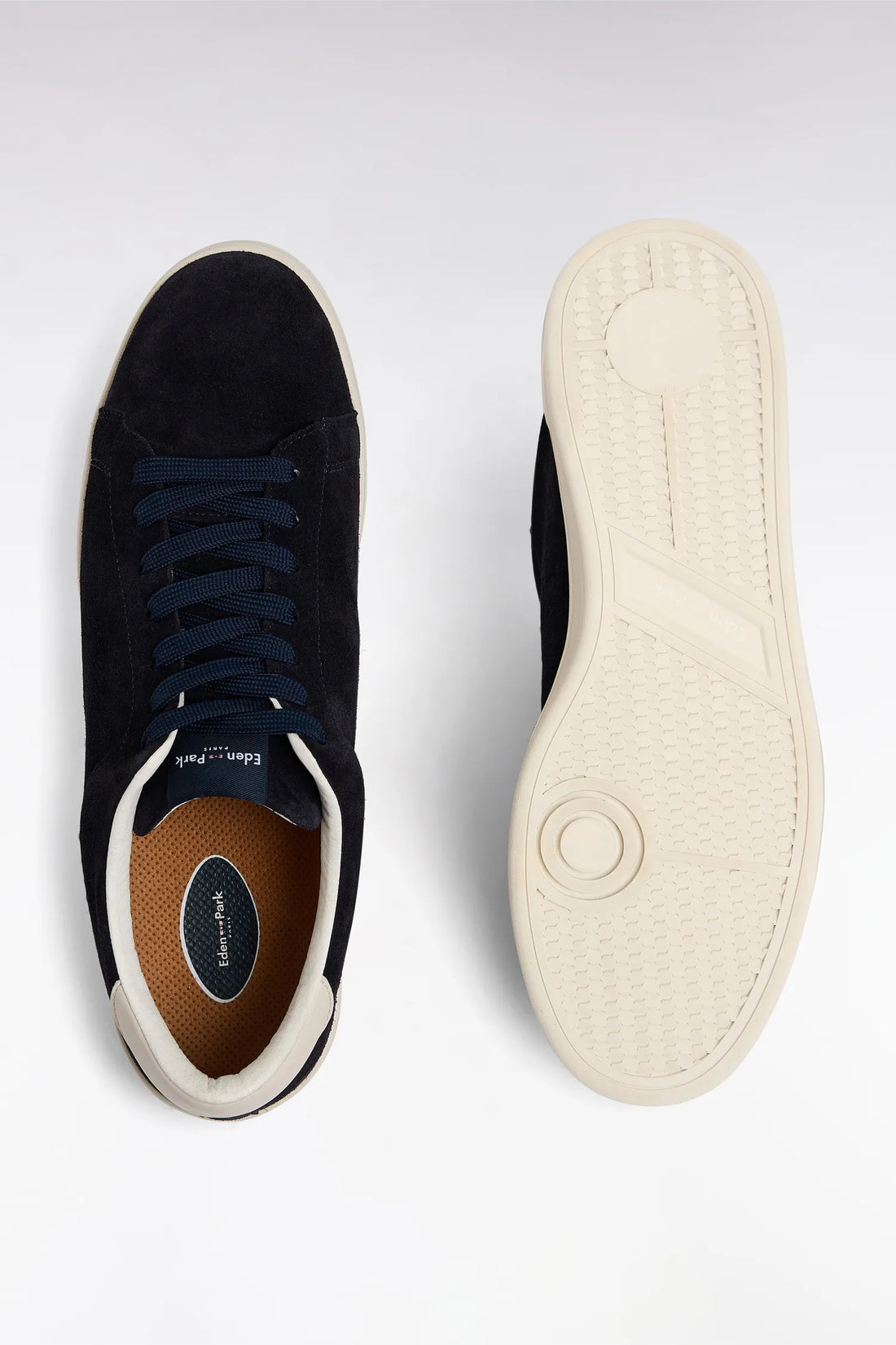 Eden Park 0 Men Navy Suede Leather Sneakers SKU: E26CHSTE0008_BLF Image 02