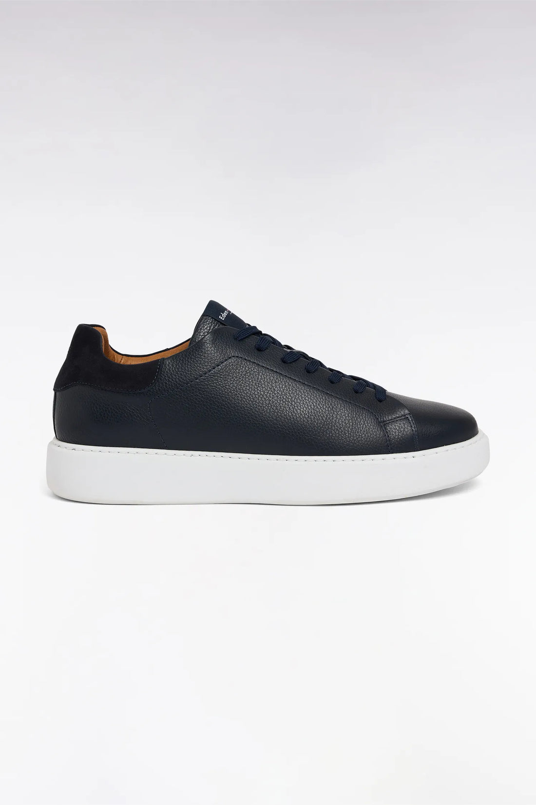 Eden Park 0 Men Navy Grained Leather Sneakers SKU: E26CHSTE0010_BLF Image 01