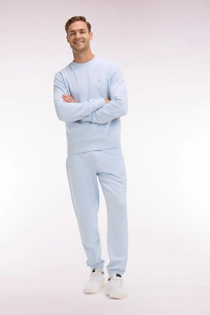 Eden Park 0 Men Plain Sky Blue Cotton Fleece Joggers SKU: E26MAIJO0003_BLC25 Image 02