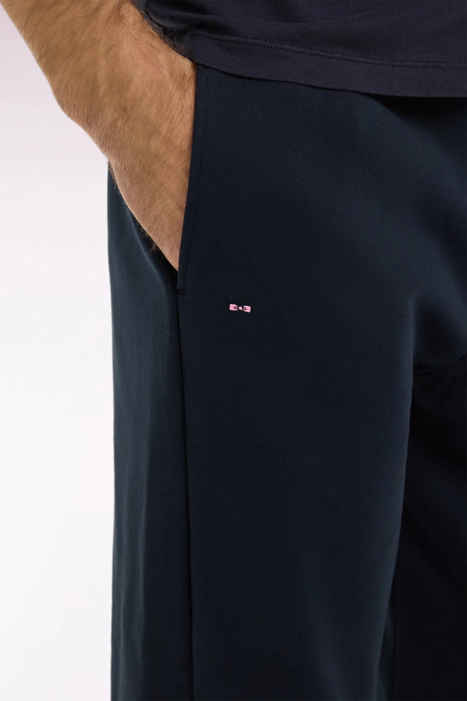 Eden Park 0 Men Plain Navy Cotton Fleece Joggers SKU: E26MAIJO0003_BLF Image 03