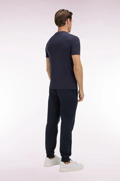 Eden Park 0 Men Plain Navy Cotton Fleece Joggers SKU: E26MAIJO0003_BLF Image 04