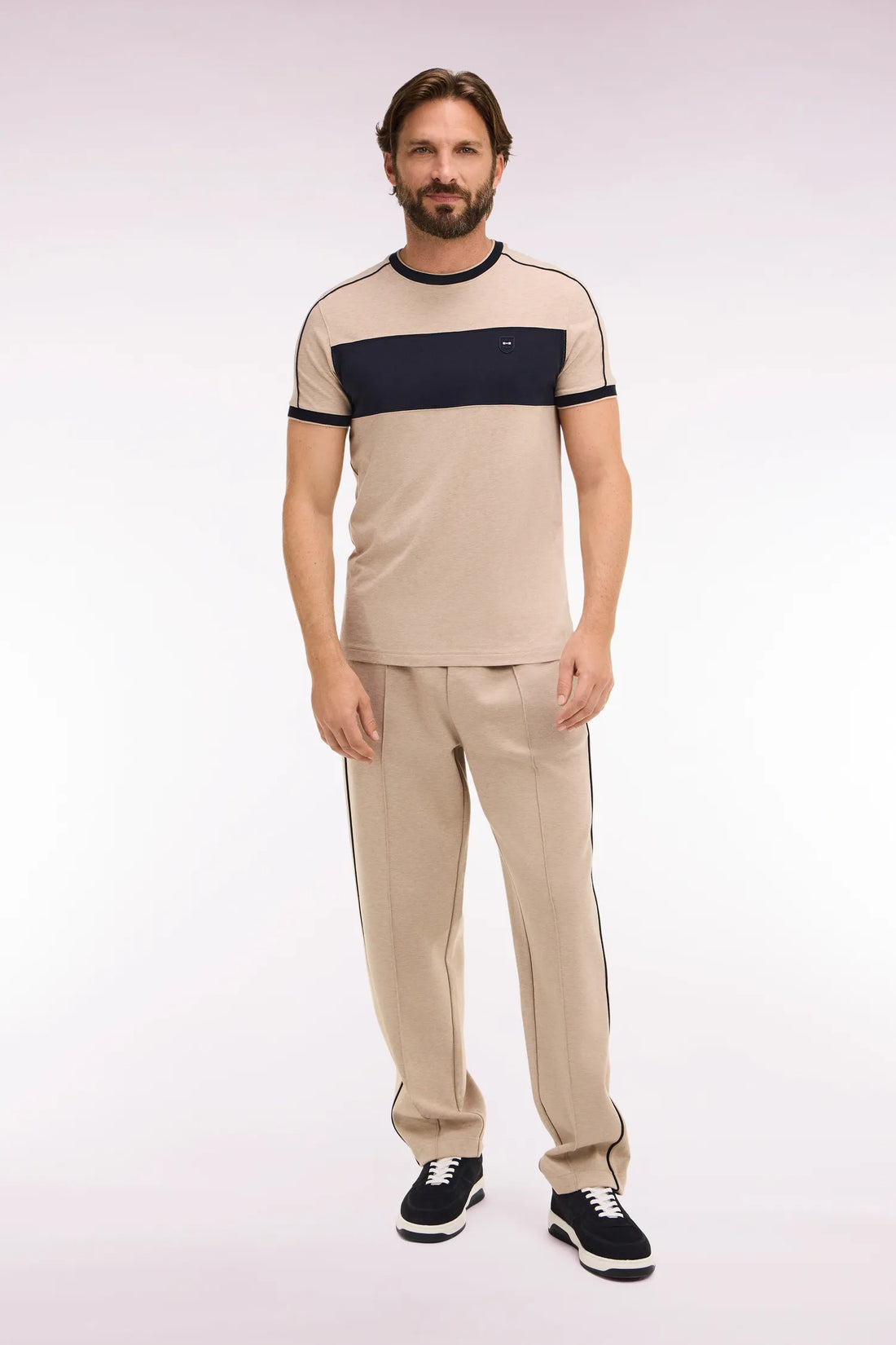 Eden Park 0 Men Regular Fit Beige Cotton Blend Jogging Pants SKU: E26MAIJO0005_BEC13 Image 01