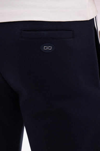 Eden Park 0 Men Regular Fit Navy Cotton Blend Joggers with Contrasting Panels SKU: E26MAIJO0007_BLF Image 03