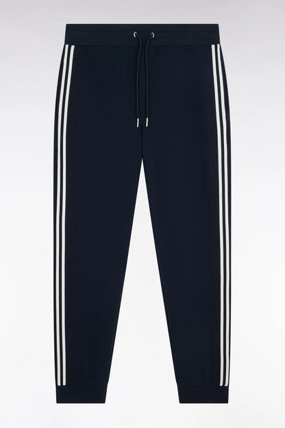 Eden Park 0 Men Regular Fit Navy Cotton Blend Joggers with Contrasting Panels SKU: E26MAIJO0007_BLF Image 05