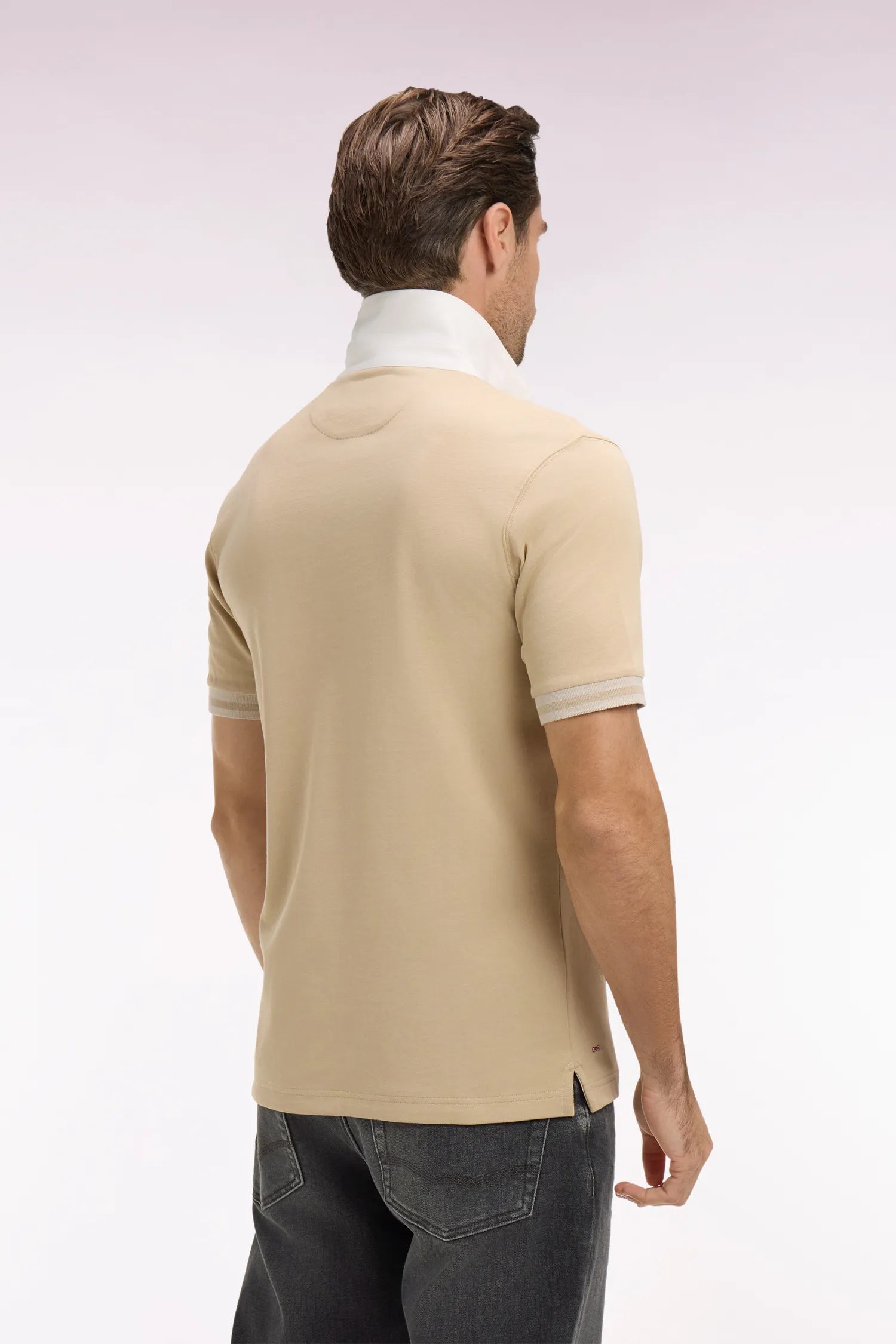 Eden Park 0 Men Short-Sleeved Beige Cotton Jersey Jersey with Embroidered Crest SKU: E26MAIMC0002_BEC21 Image 04