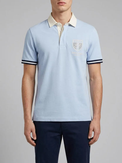 Eden Park 0 Men Short-Sleeved Sky Blue Cotton Jersey Jersey with Embroidered Crest SKU: E26MAIMC0002_BLC6 Image 00