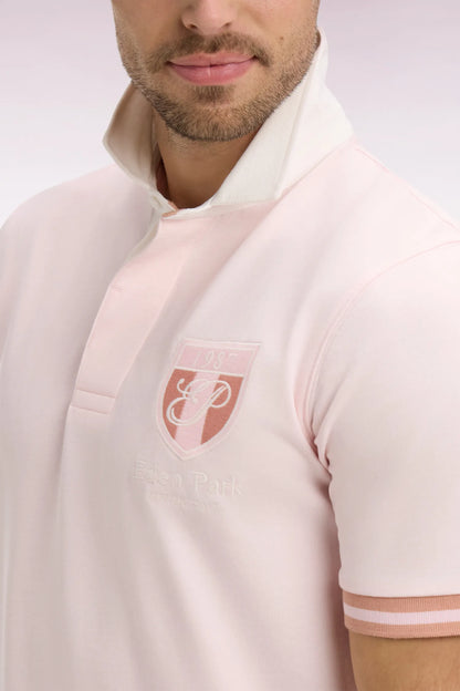 Eden Park 0 Men Short-Sleeved Pink Cotton Jersey Jersey with Embroidered Crest SKU: E26MAIMC0002_ROC21 Image 03