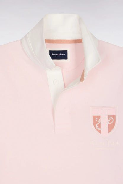Eden Park 0 Men Short-Sleeved Pink Cotton Jersey Jersey with Embroidered Crest SKU: E26MAIMC0002_ROC21 Image 06