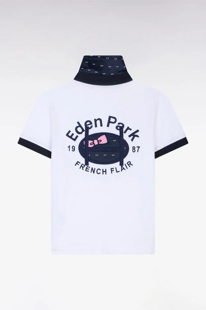 Eden Park 0 Boys Short-Sleeved Jersey in White Pima Cotton SKU: E26MAIMC0019_BC Image 01