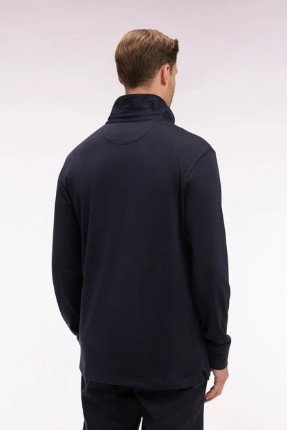 Eden Park Navy Blue Men Short-Sleeved Polo Shirt in Navy Stretch Cotton Pique Slim Fit SKU: E26MAIPC0001_BLF Image 05