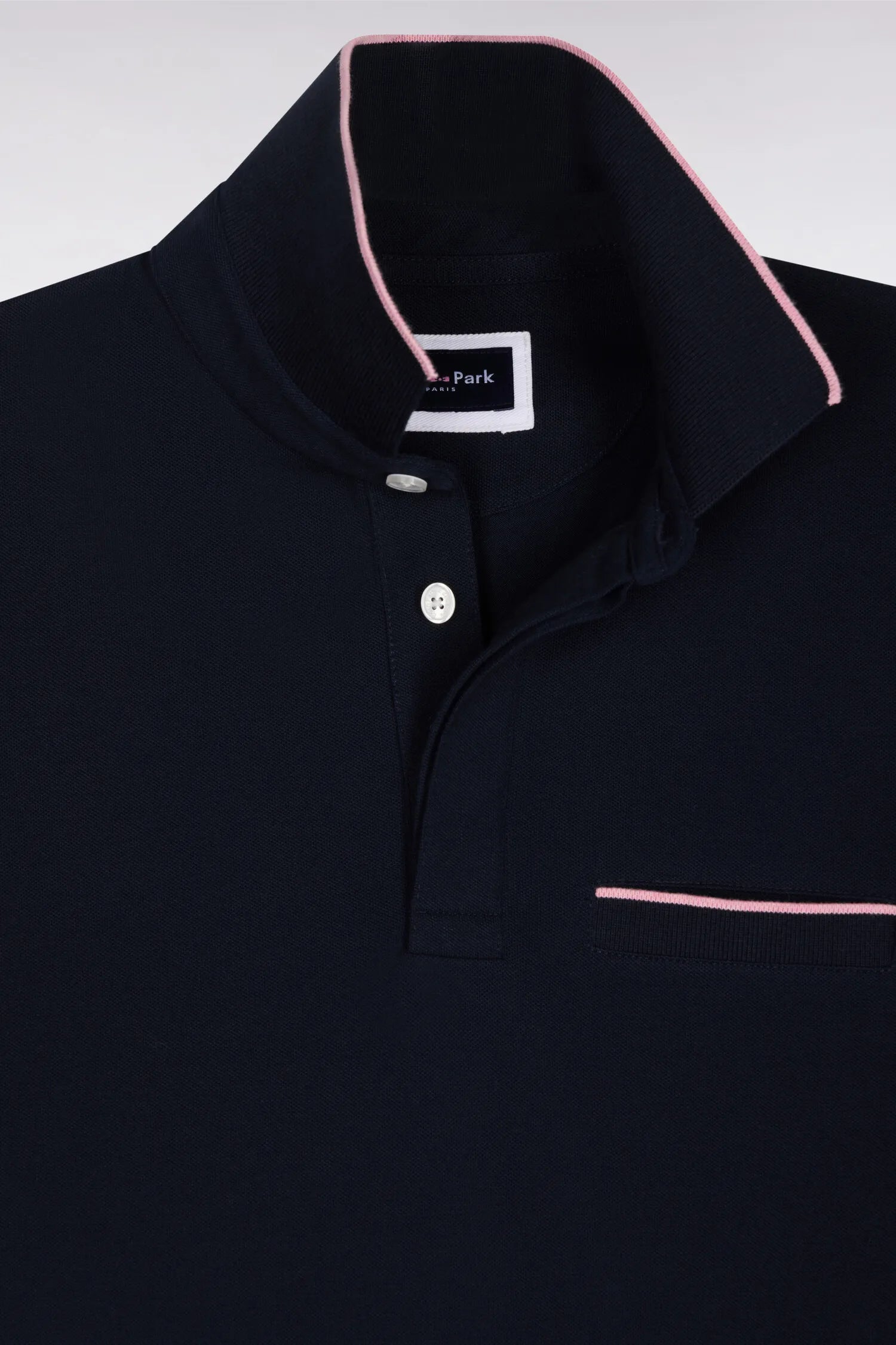 Eden Park Navy Blue Men Short-Sleeved Polo Shirt in Navy Stretch Cotton Pique Slim Fit SKU: E26MAIPC0001_BLF Image 06