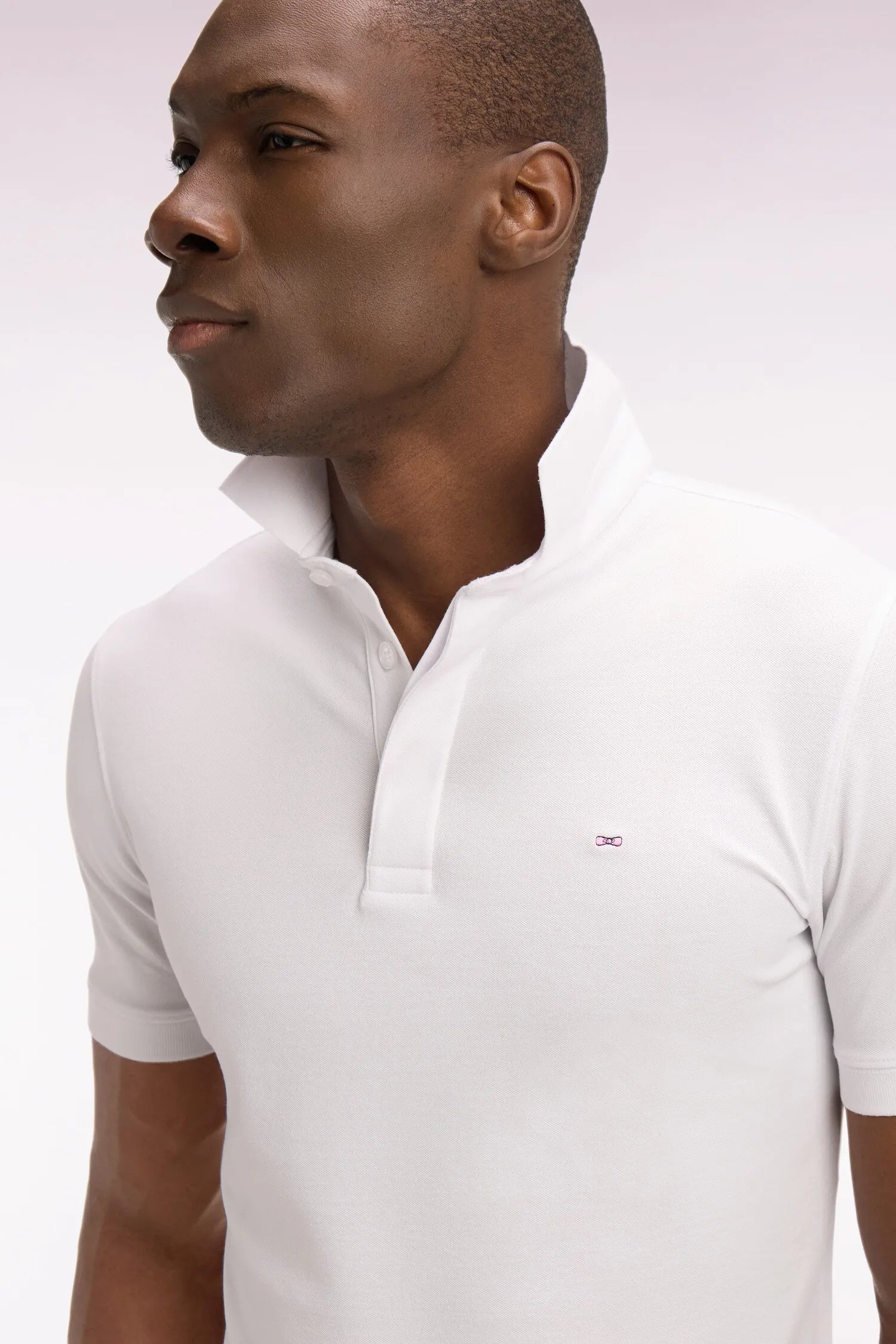 Eden Park 0 Men Slim Fit Short-Sleeved White Cotton Polo Shirt SKU: E26MAIPC0005_BC Image 03
