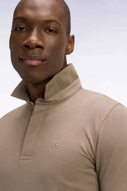 Eden Park 0 Men Short-Sleeved Slim-Fit Brown Cotton Polo Shirt SKU: E26MAIPC0005_BEM Image 03