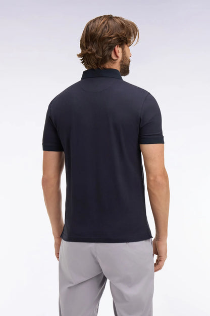 Eden Park 0 Men Slim Fit Navy Cotton Short-Sleeved Polo Shirt SKU: E26MAIPC0005_BLF Image 04