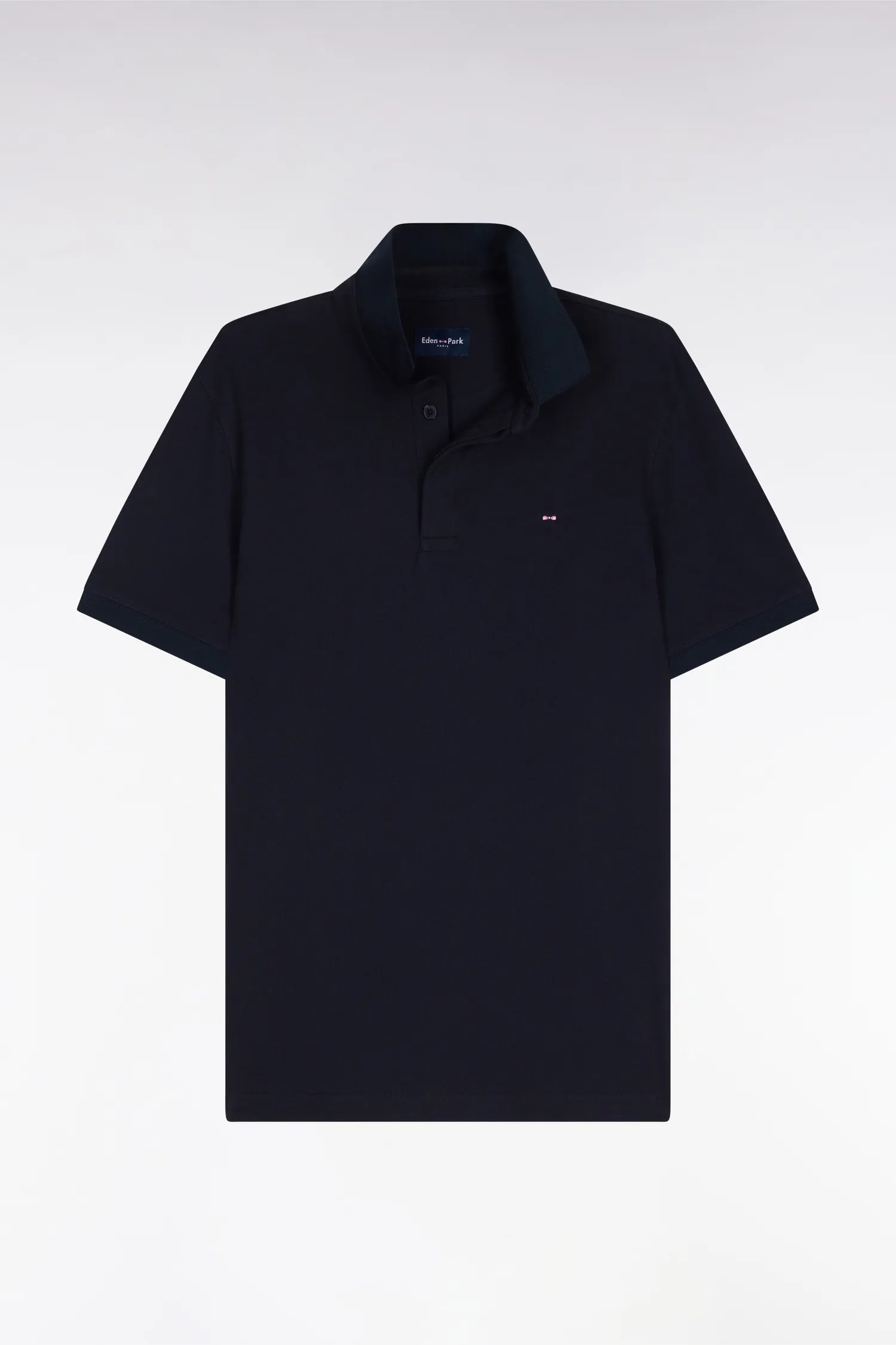 Eden Park 0 Men Slim Fit Navy Cotton Short-Sleeved Polo Shirt SKU: E26MAIPC0005_BLF Image 05