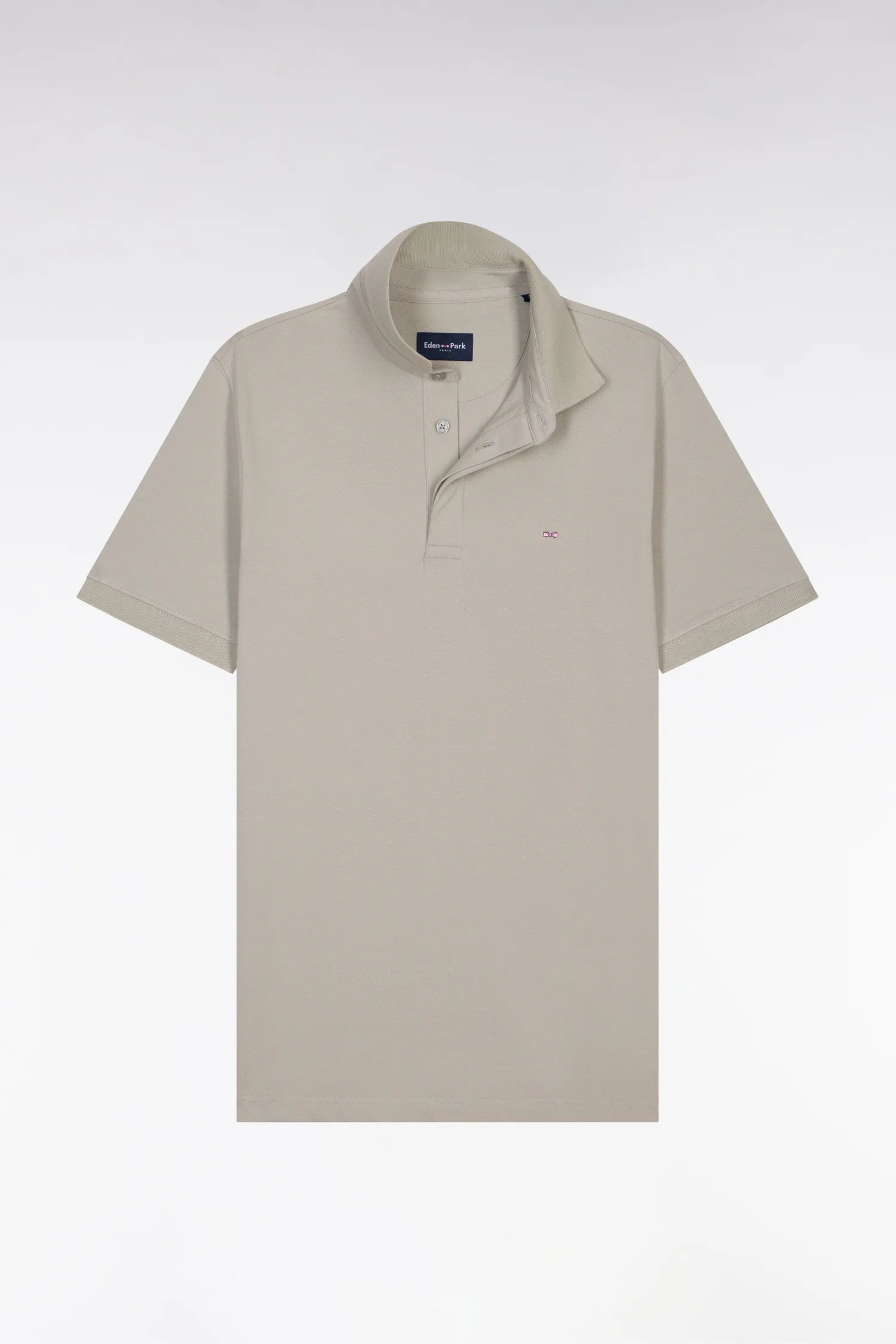 Eden Park 0 Men Slim Fit Grey Cotton Short-Sleeved Polo Shirt SKU: E26MAIPC0005_GRM5 Image 05