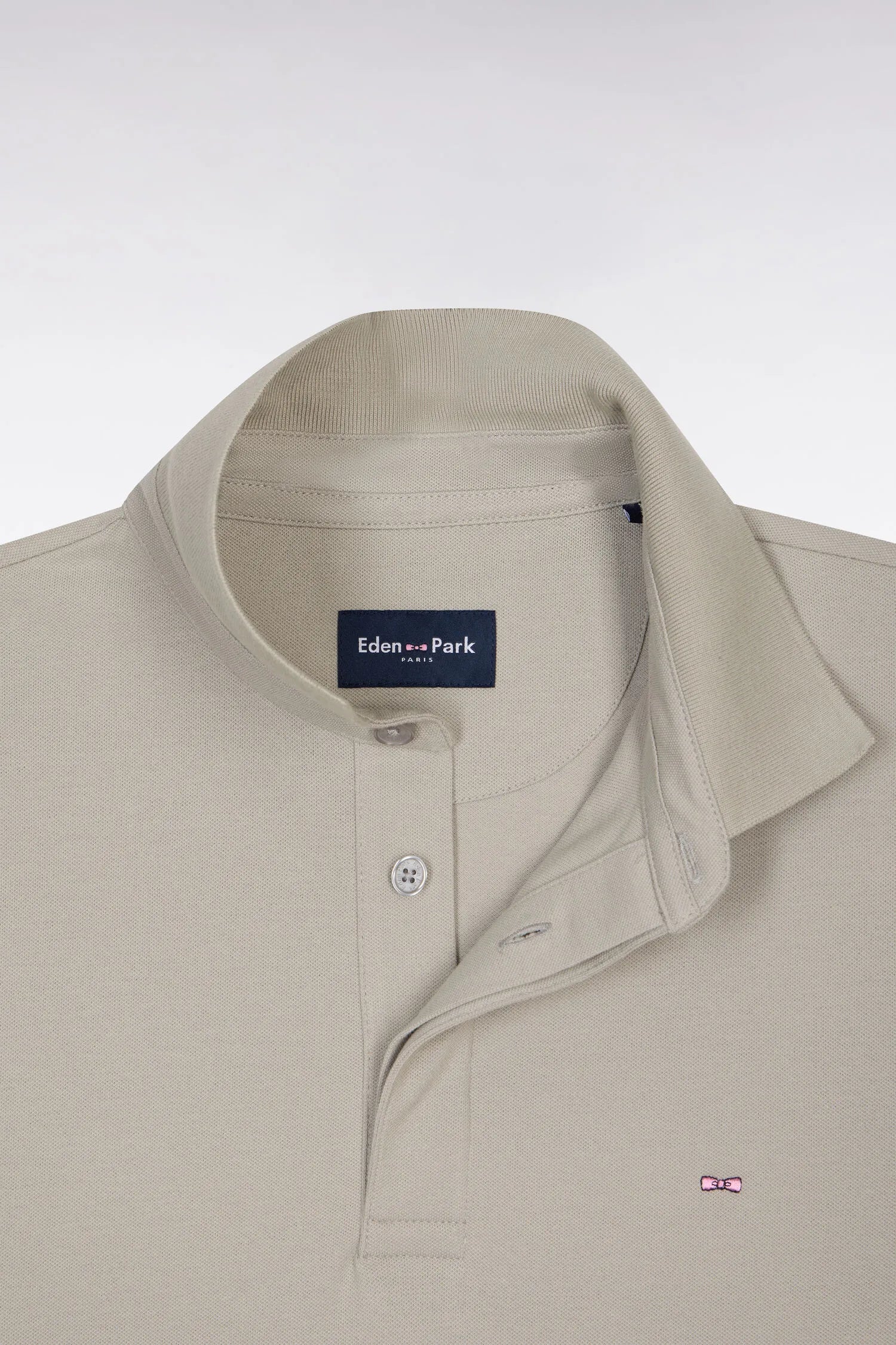 Eden Park 0 Men Slim Fit Grey Cotton Short-Sleeved Polo Shirt SKU: E26MAIPC0005_GRM5 Image 06