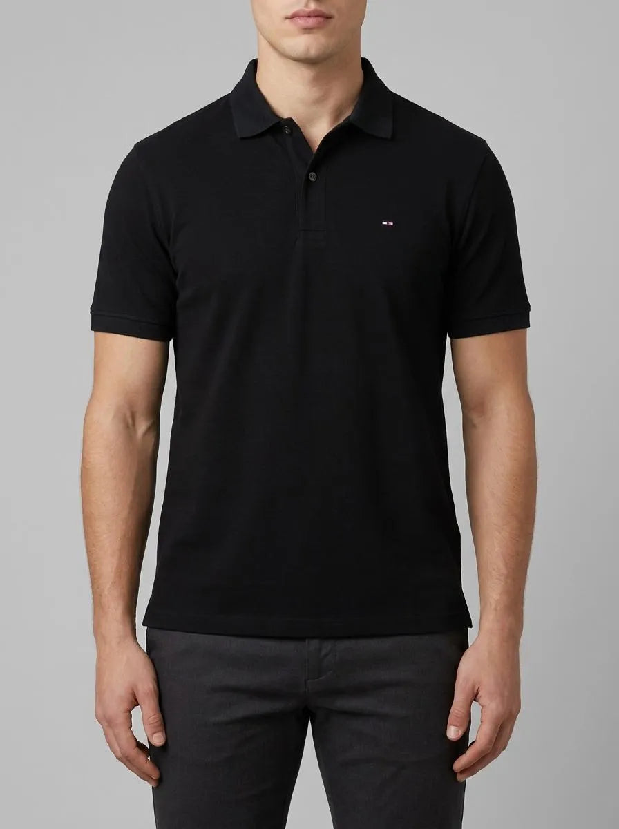 Eden Park 0 Men Black Cotton Short-Sleeved Polo Shirt SKU: E26MAIPC0005_NO Image 00