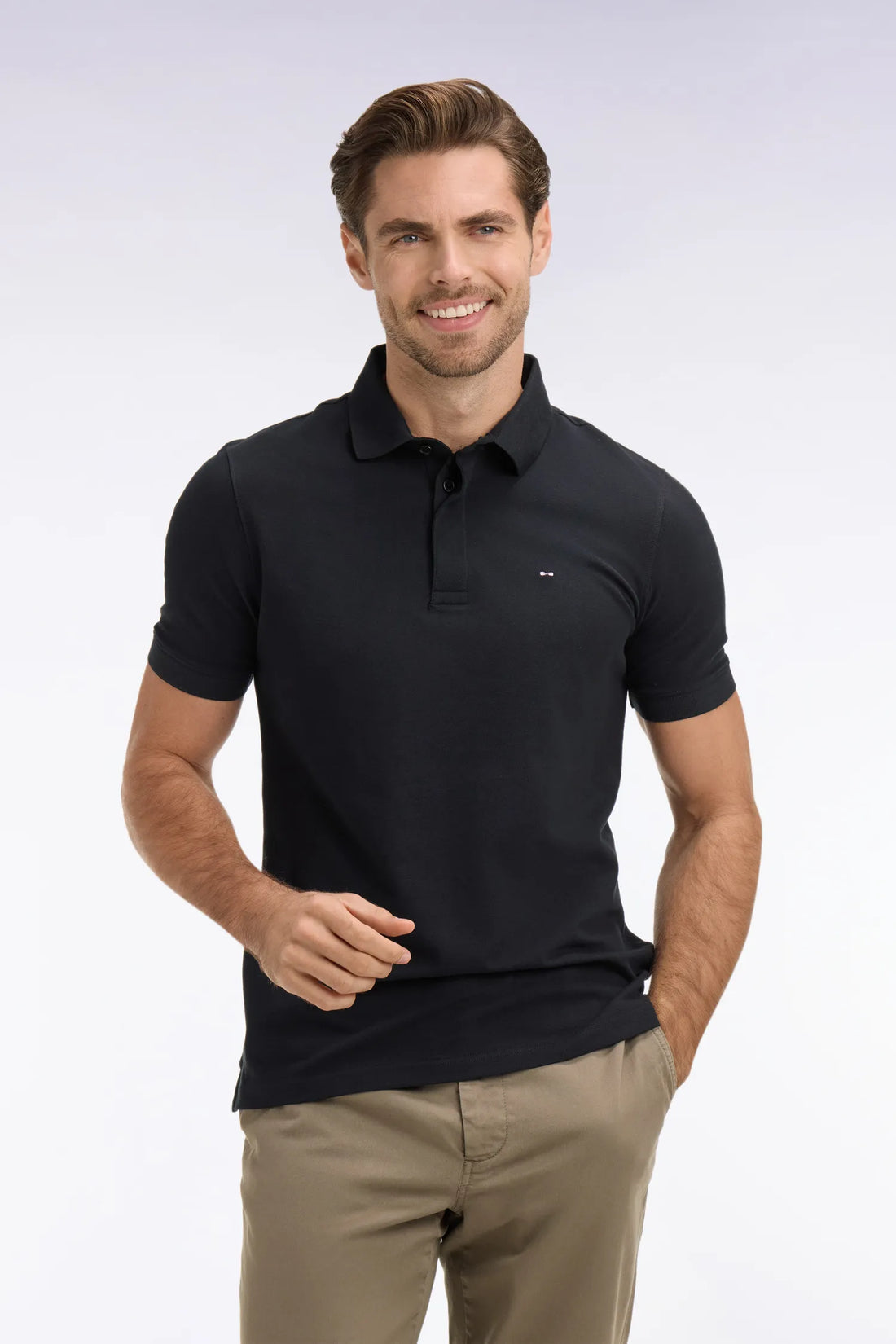 Eden Park 0 Men Black Cotton Short-Sleeved Polo Shirt SKU: E26MAIPC0005_NO Image 01