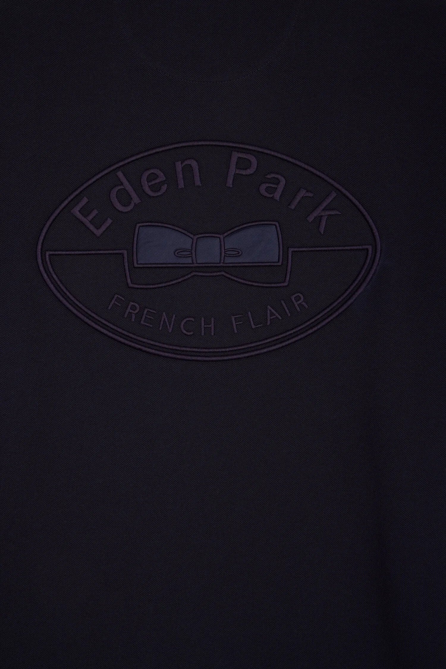 Eden Park Khaki Men Short-Sleeved Polo Shirt in Navy and Khaki Cotton SKU: E26MAIPC0014_BEF3 Image 06