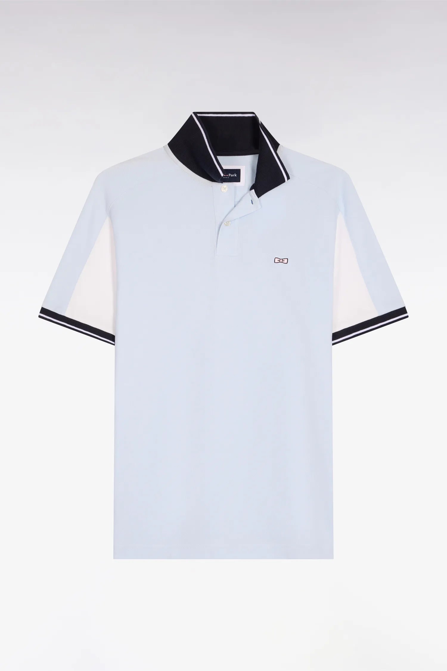 Eden Park 0 Men Short-Sleeved Polo Shirt in Sky Blue Embroidered Cotton SKU: E26MAIPC0021_BLC25 Image 05