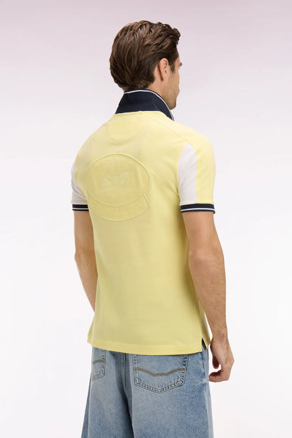 Eden Park 0 Men Light Yellow Embroidered Short-Sleeved Cotton Polo Shirt SKU: E26MAIPC0021_JAC16 Image 01