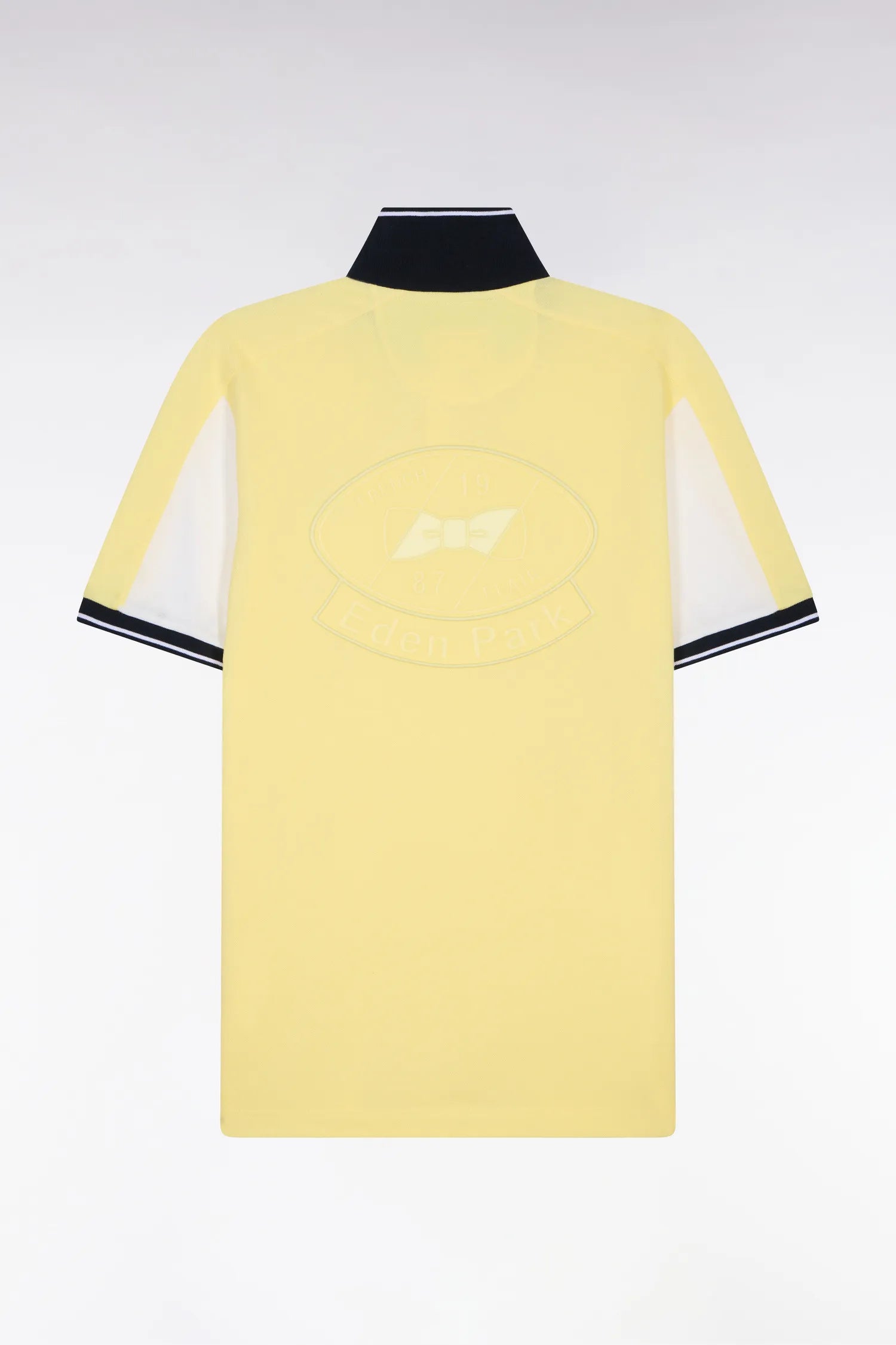 Eden Park 0 Men Light Yellow Embroidered Short-Sleeved Cotton Polo Shirt SKU: E26MAIPC0021_JAC16 Image 05