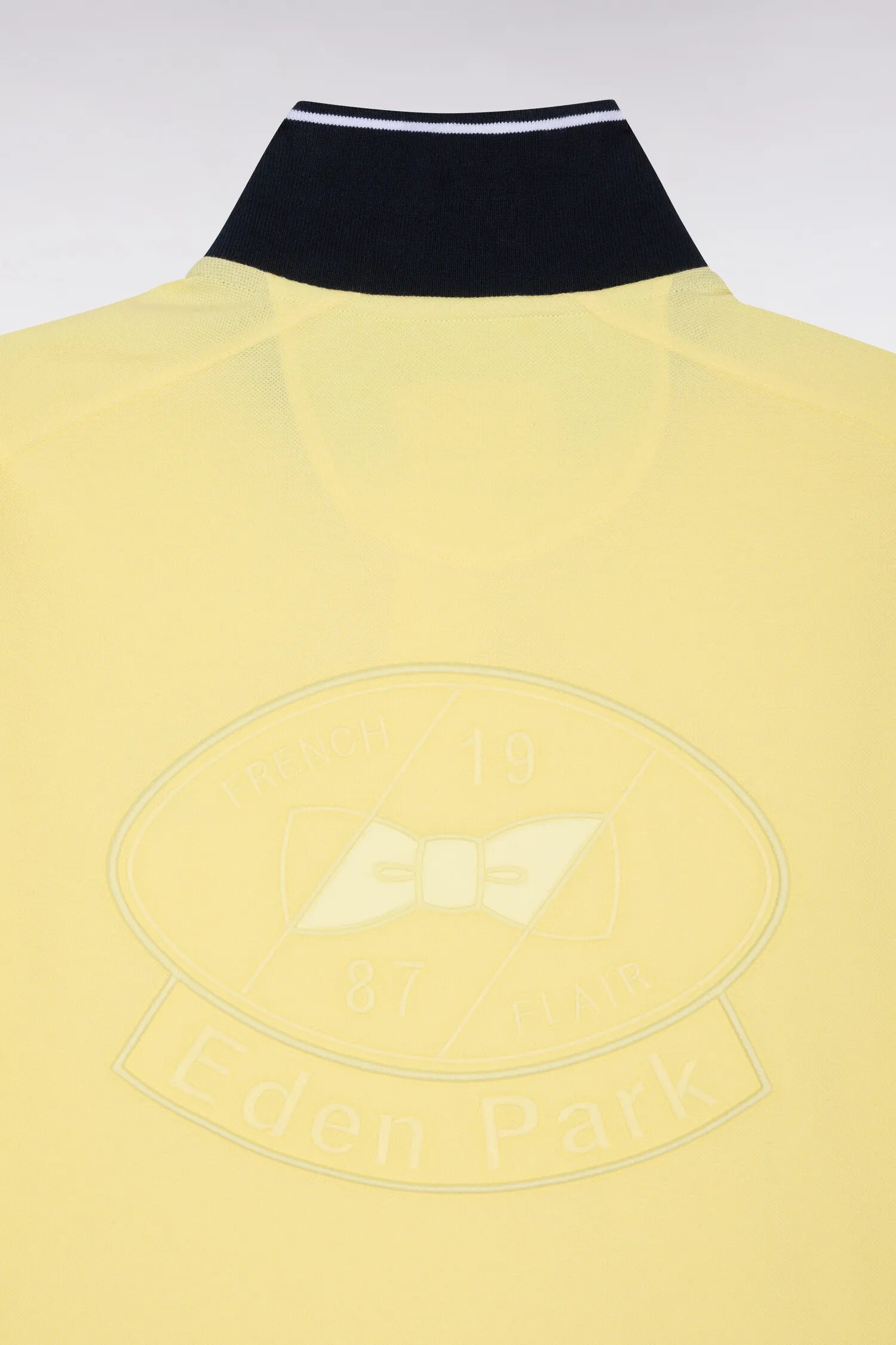 Eden Park 0 Men Light Yellow Embroidered Short-Sleeved Cotton Polo Shirt SKU: E26MAIPC0021_JAC16 Image 06