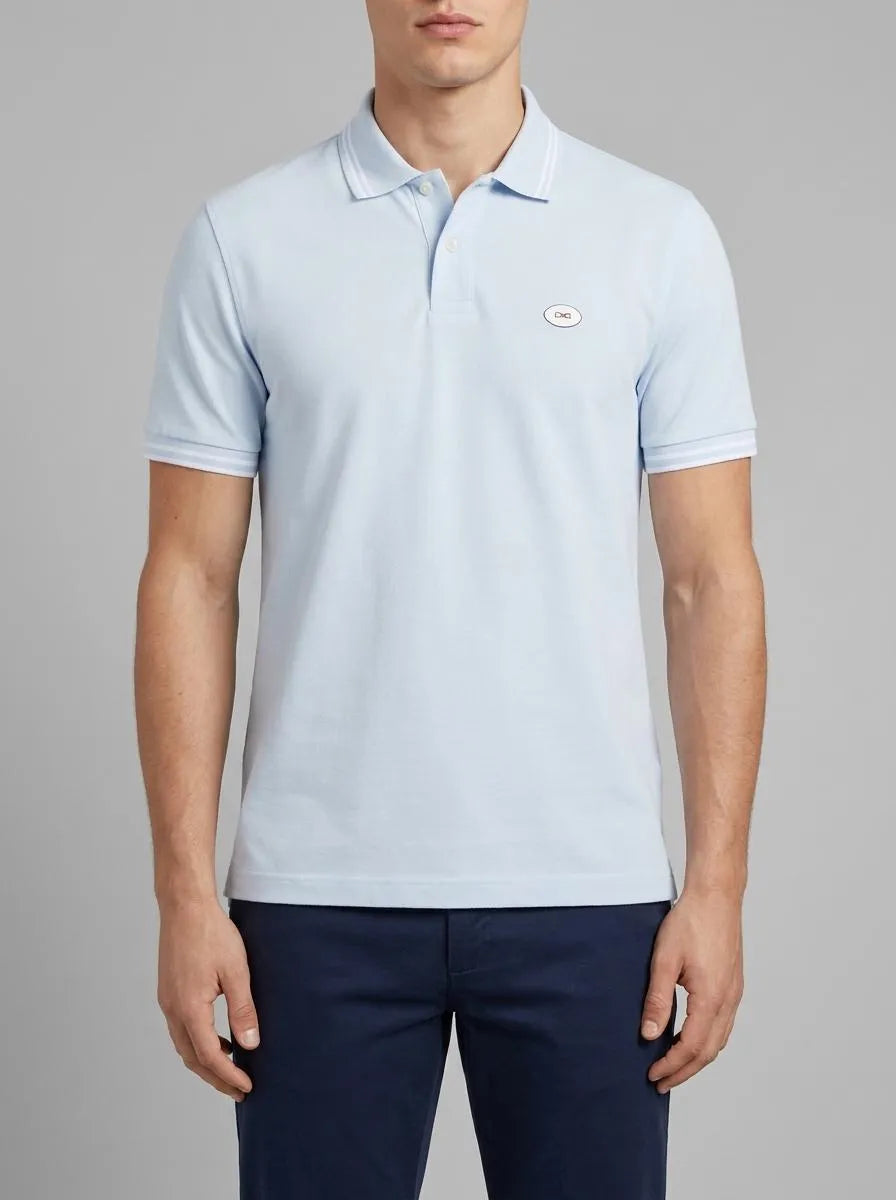 Eden Park 0 Men Short-Sleeved Polo Shirt in Sky Blue Cotton SKU: E26MAIPC0028_BLC25 Image 00