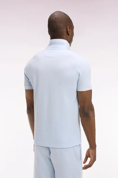 Eden Park 0 Men Short-Sleeved Polo Shirt in Sky Blue Cotton SKU: E26MAIPC0028_BLC25 Image 04