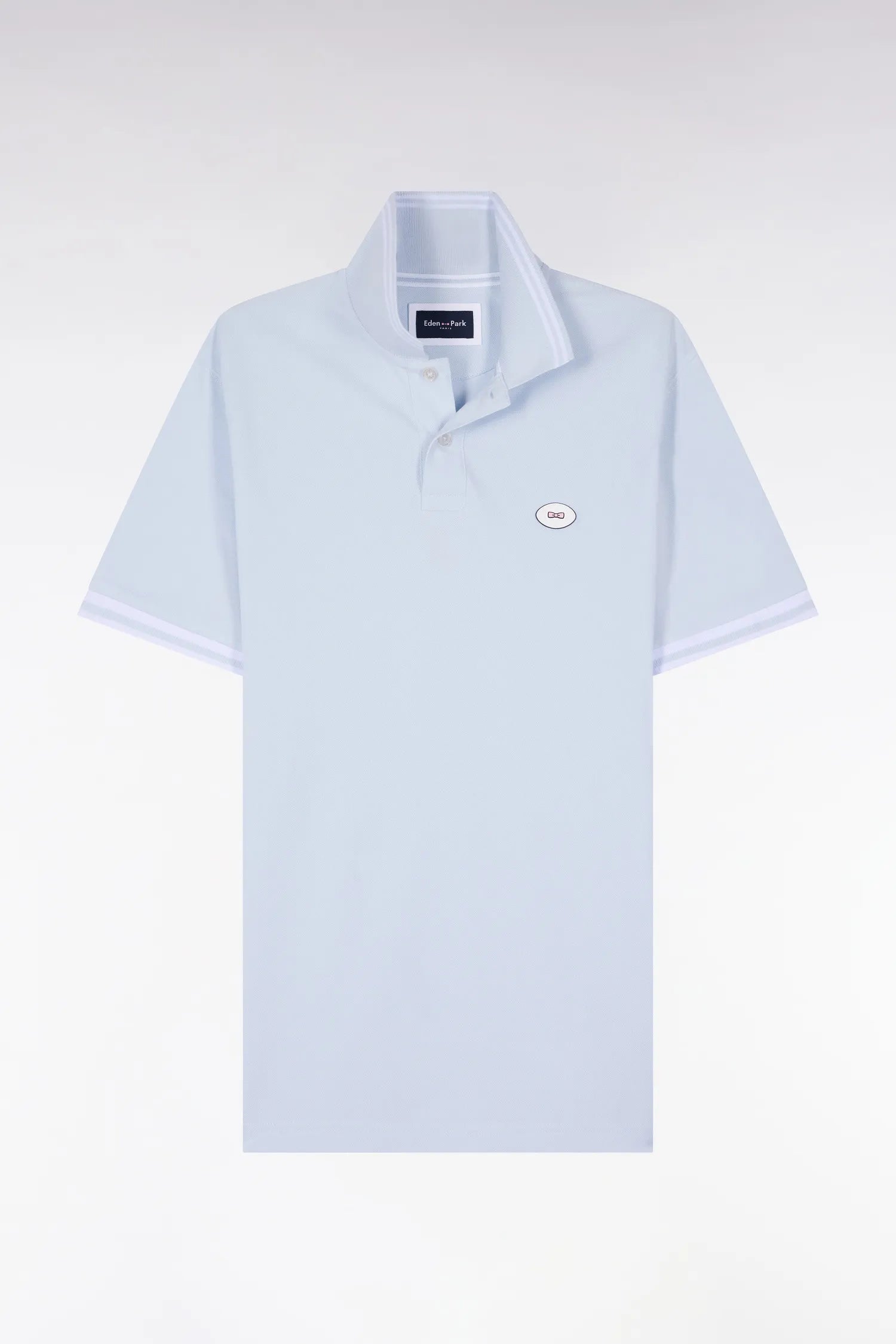Eden Park 0 Men Short-Sleeved Polo Shirt in Sky Blue Cotton SKU: E26MAIPC0028_BLC25 Image 05