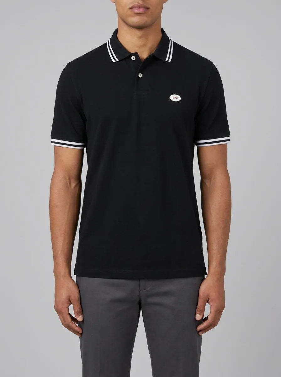 Eden Park 0 Men Short-Sleeved Polo Shirt in Navy Cotton SKU: E26MAIPC0028_BLF Image 00