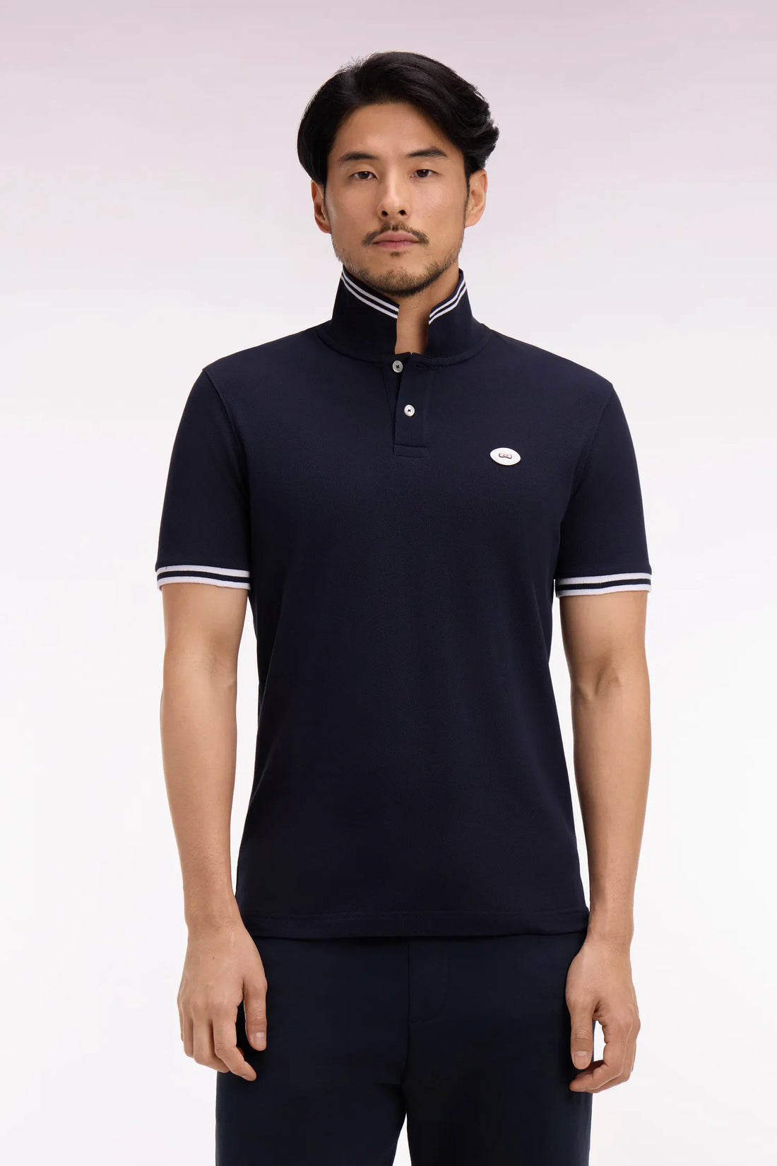 Eden Park 0 Men Short-Sleeved Polo Shirt in Navy Cotton SKU: E26MAIPC0028_BLF Image 01