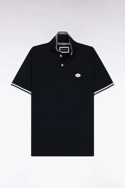 Eden Park 0 Men Short-Sleeved Polo Shirt in Navy Cotton SKU: E26MAIPC0028_BLF Image 05