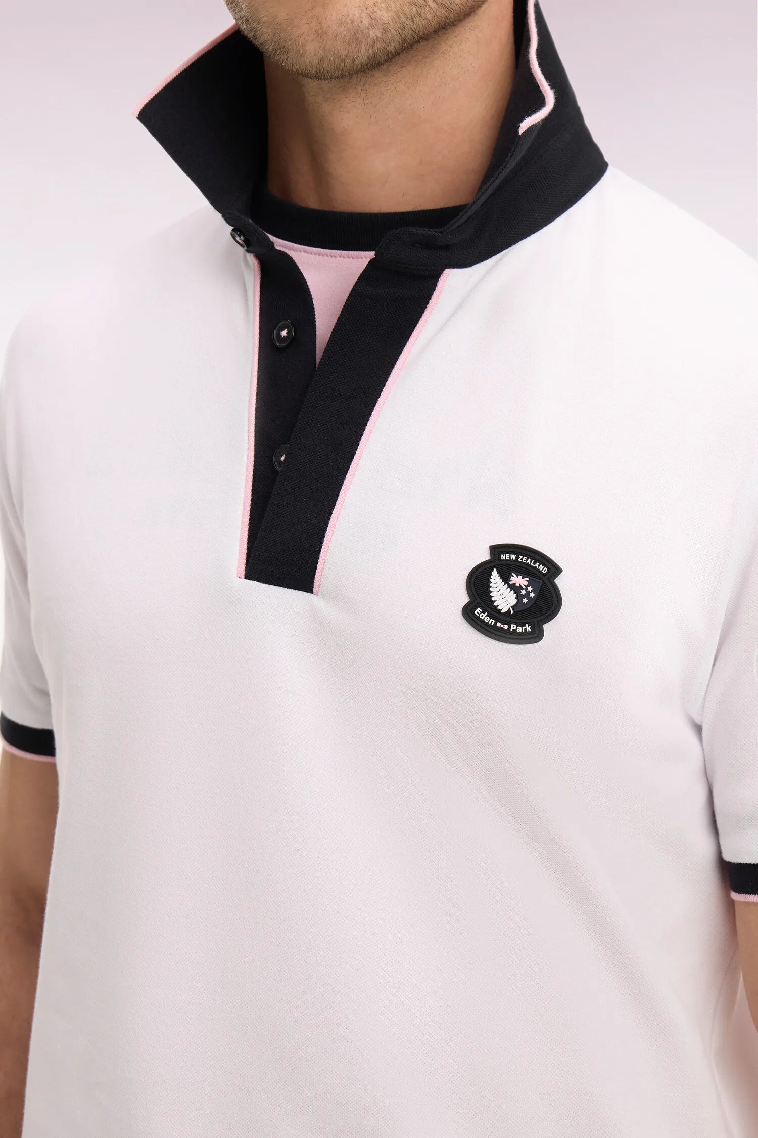 Eden Park 0 Men New Zealand Short-Sleeved White Cotton Polo Shirt SKU: E26MAIPC0030_BC Image 03